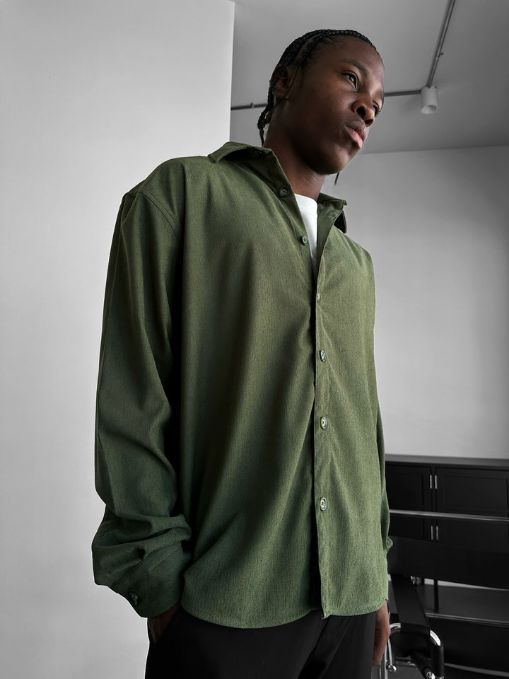 Oversize Velvet Shirt - Khaki