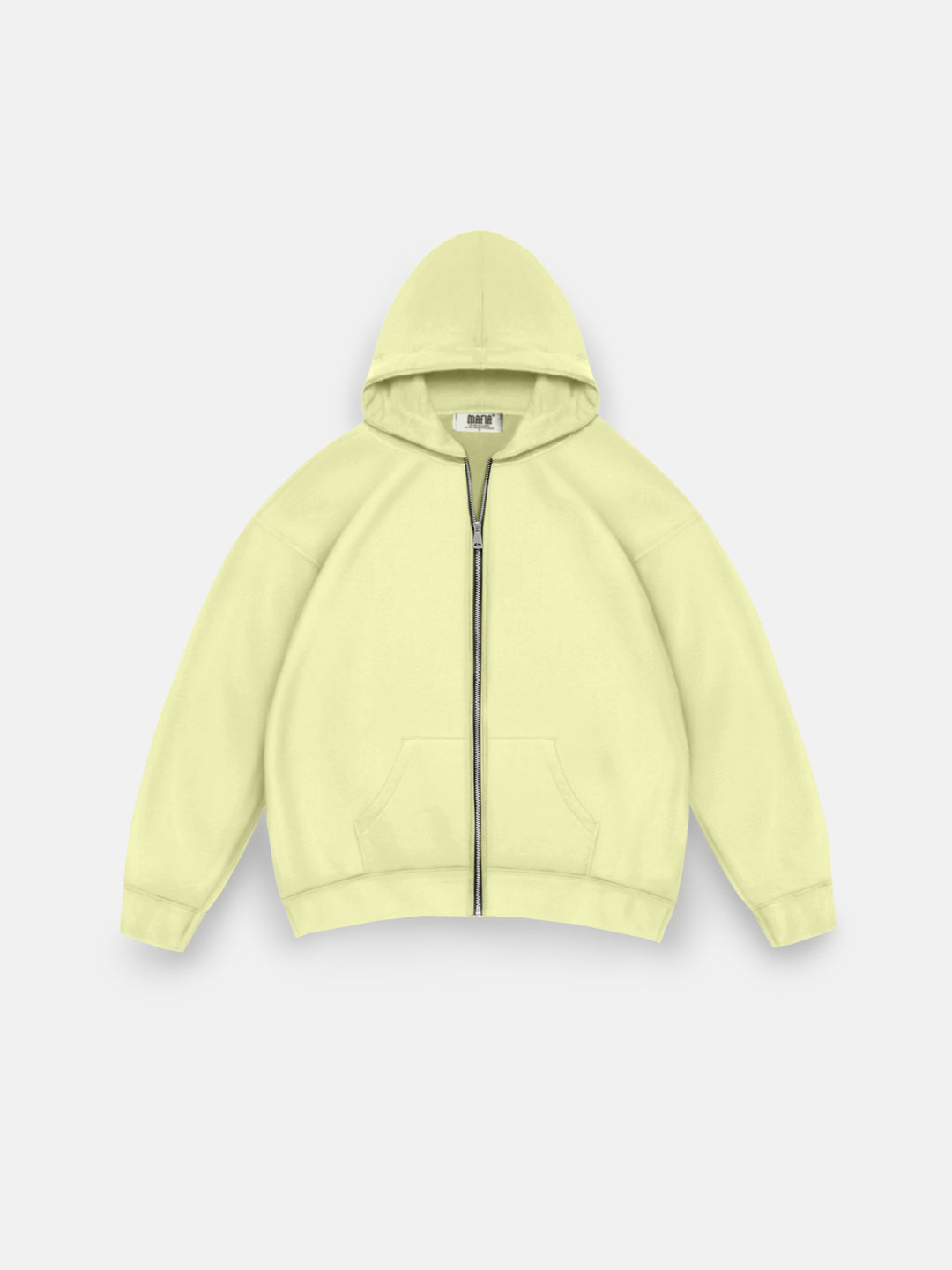 Oversize Basic Zipper Hoodie - Young Wheat