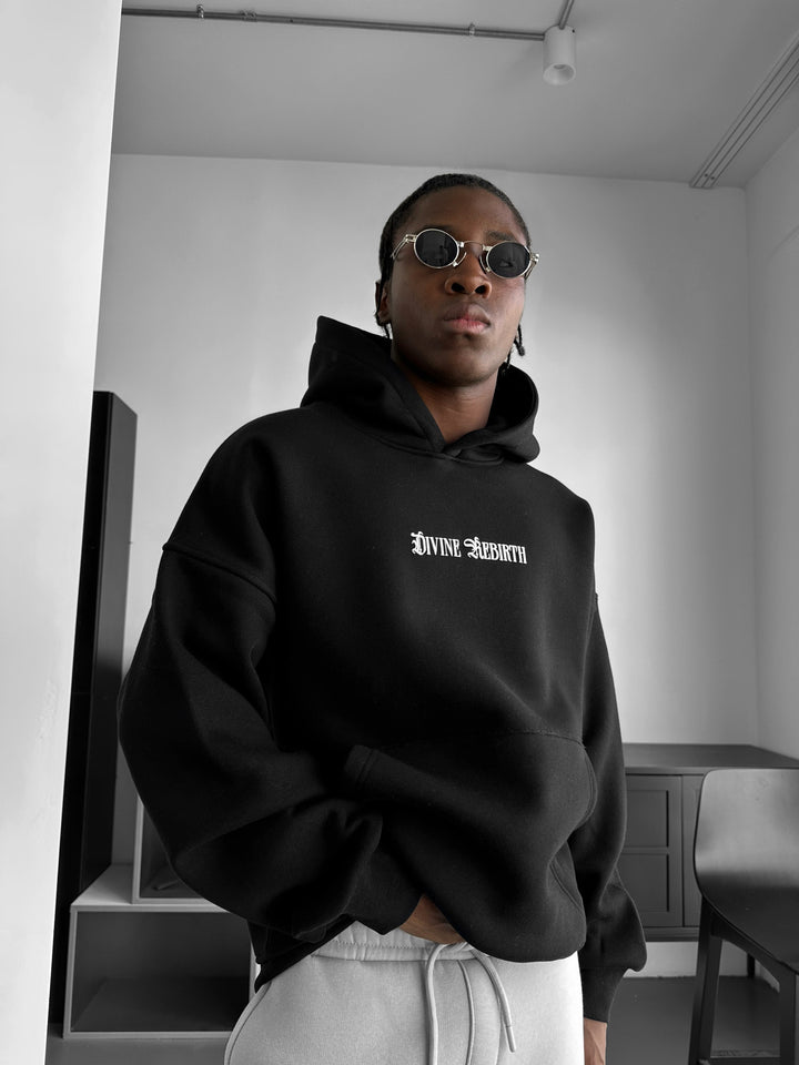 Oversize Divine Rebirth Hoodie - Black