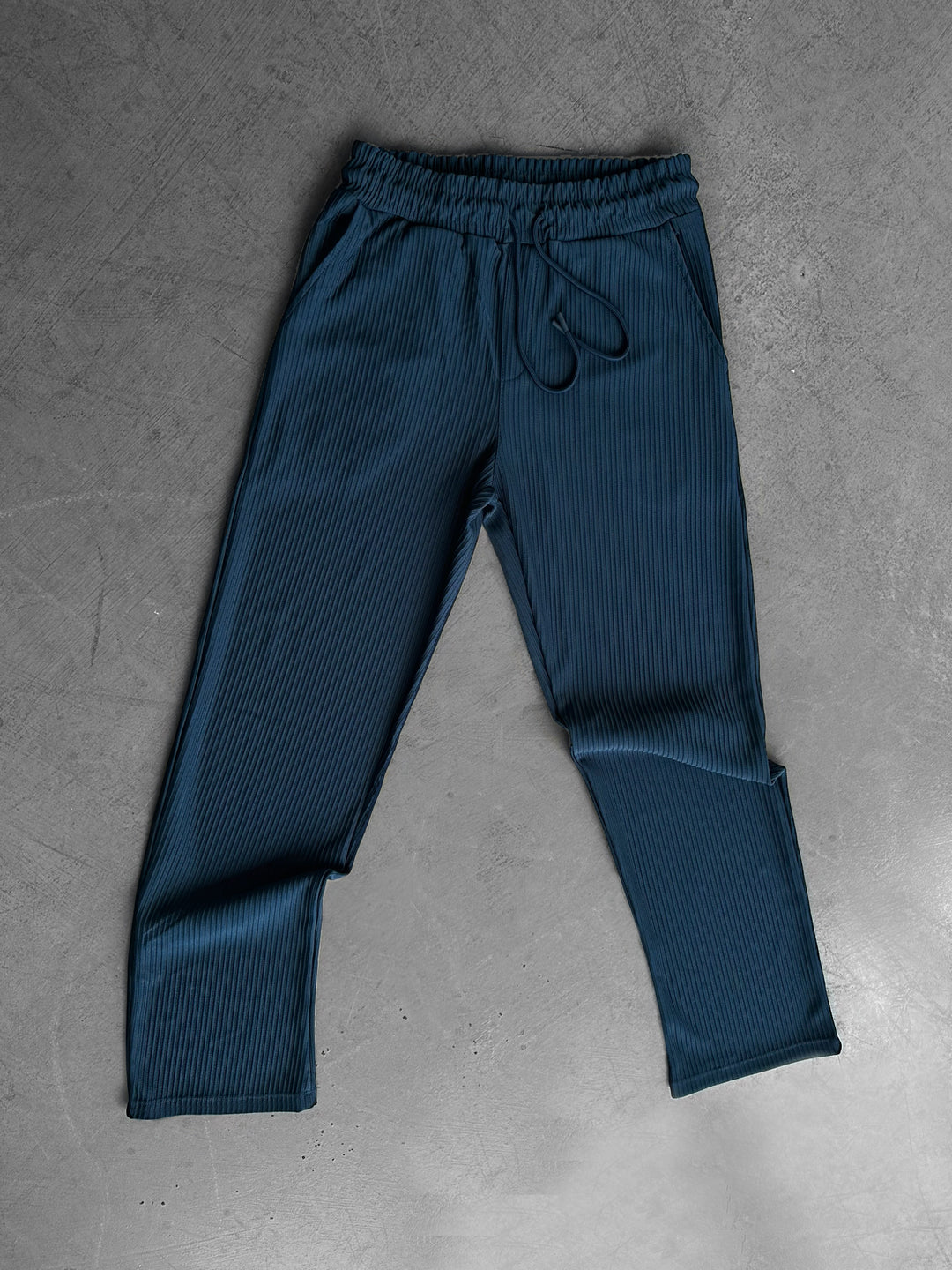 Loose Fit Striped Trousers - Petrol