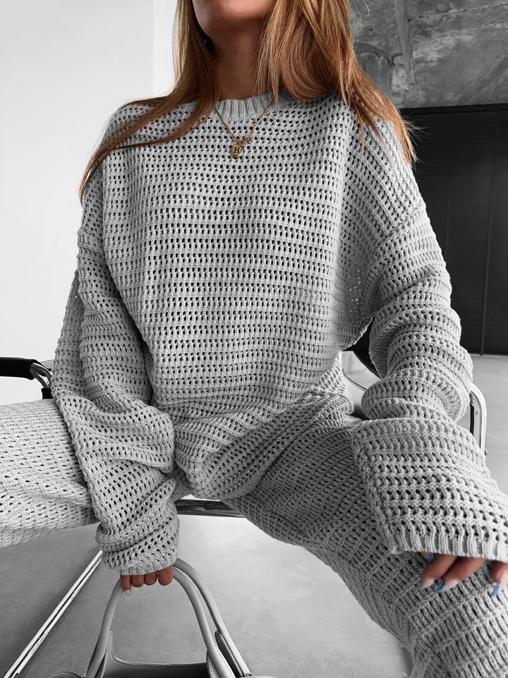 Oversize Knit Pullover - Grey