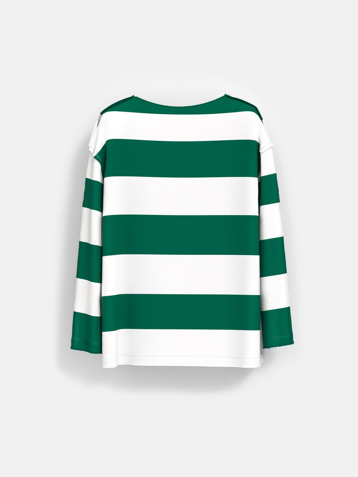 Oversize Strip Sweater - Green