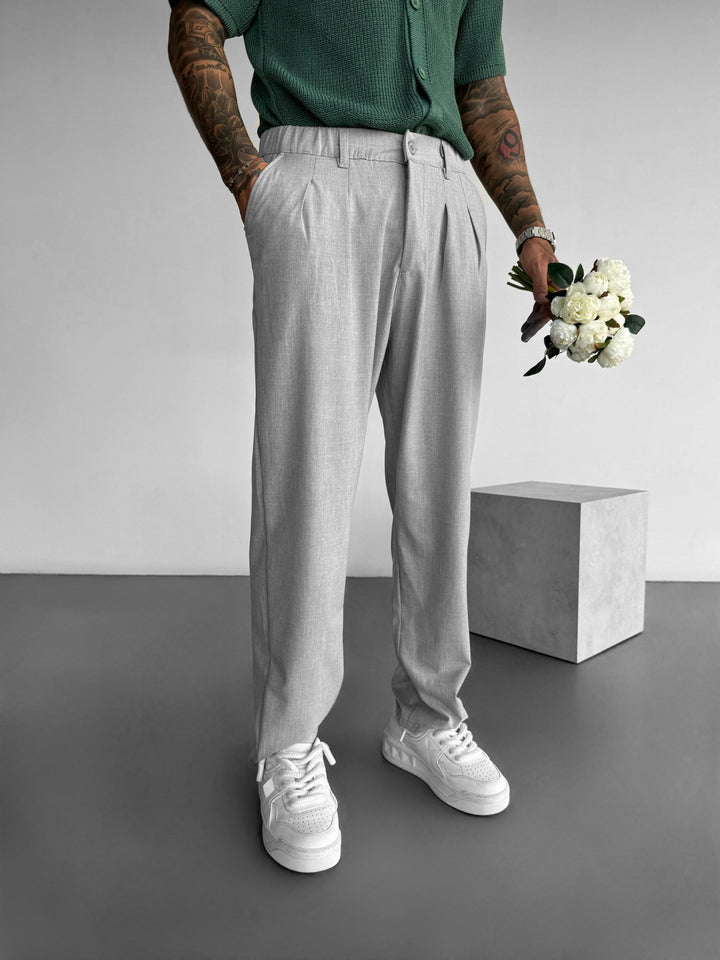 Baggy Chino Trousers - Grey