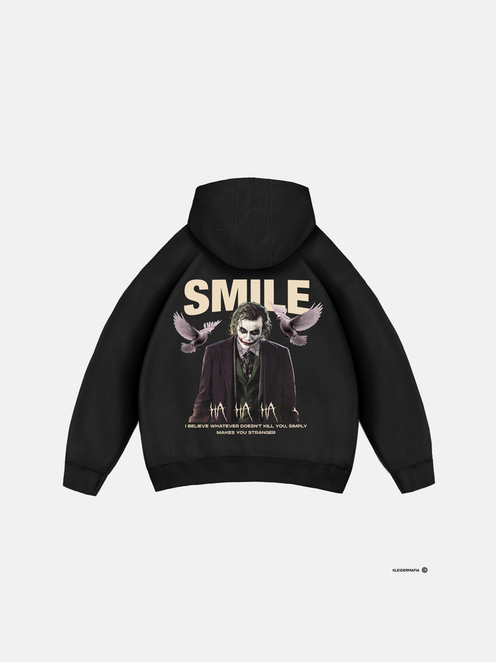 Oversize Smile Hoodie - Black