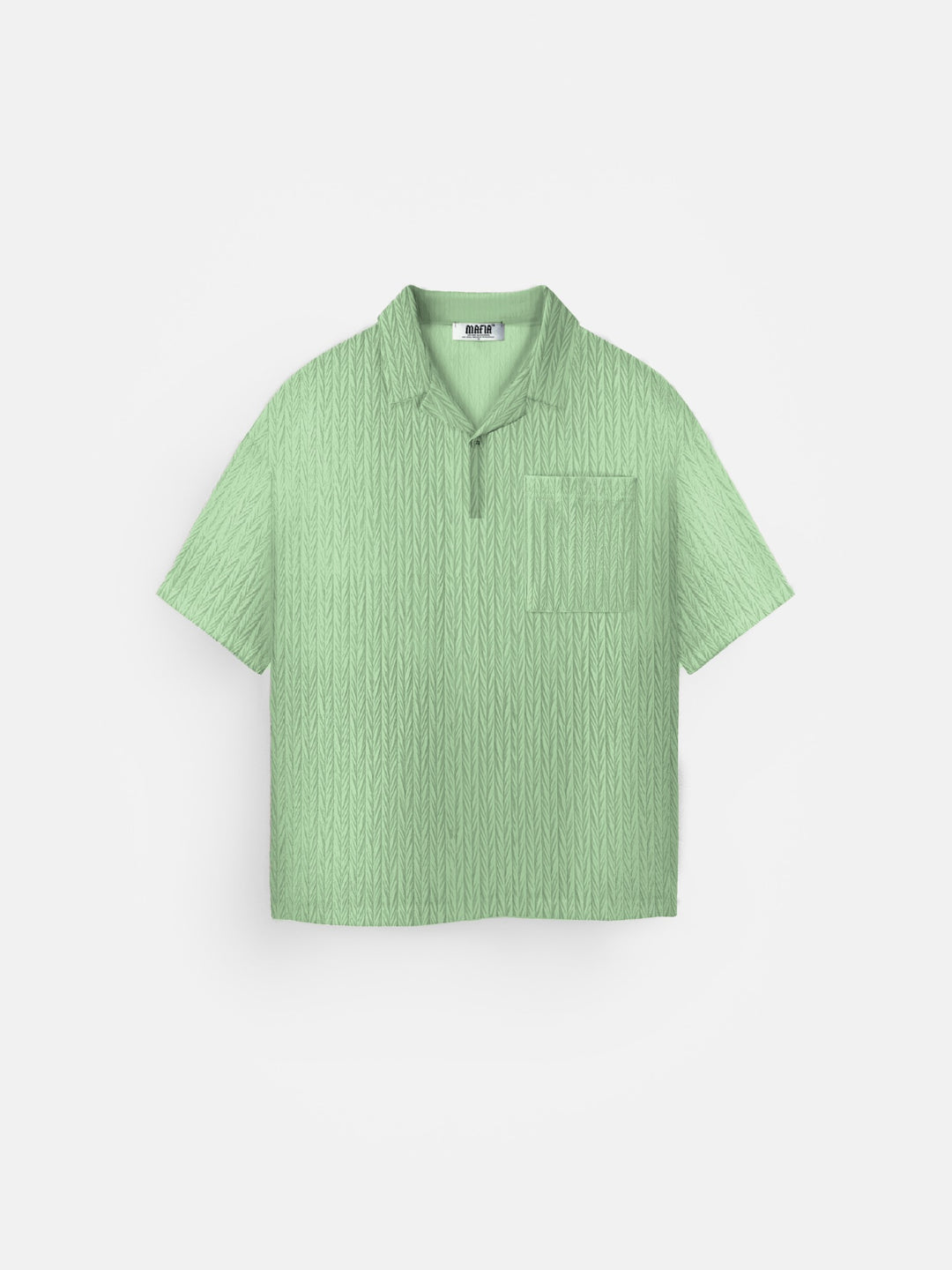 Oversize Structured Polo T-Shirt - Quiet Green