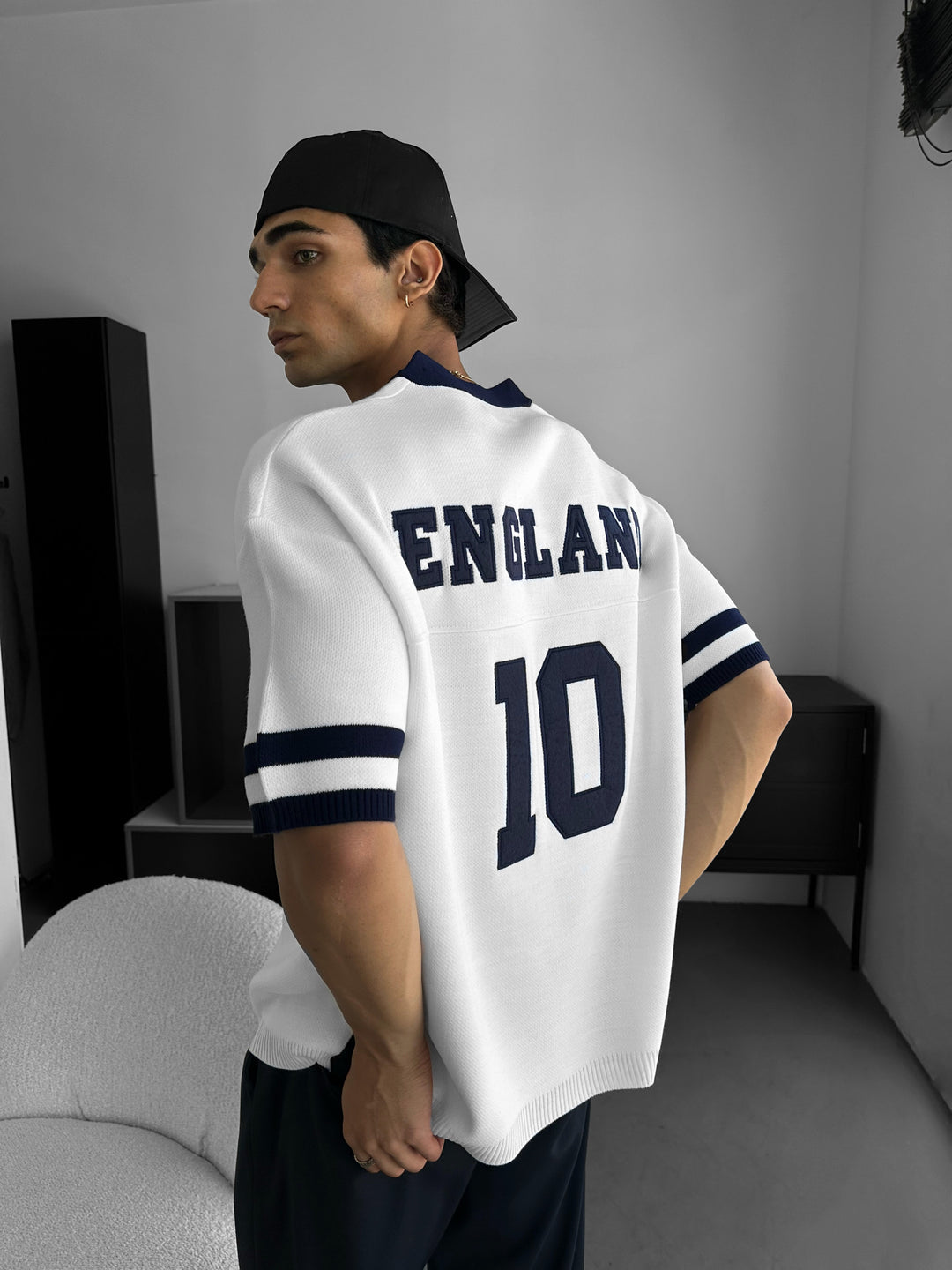 Oversize England Knit T-shirt - White