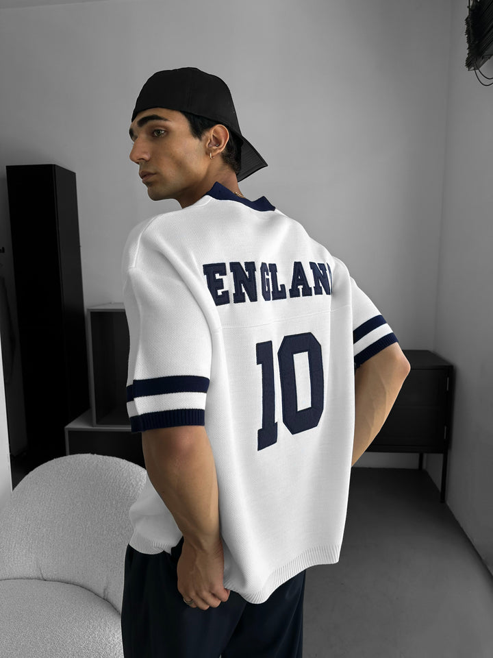 Oversize England Knit T-shirt - White