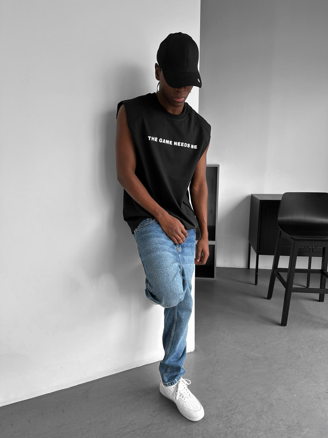 Oversize Game Tanktop - Black
