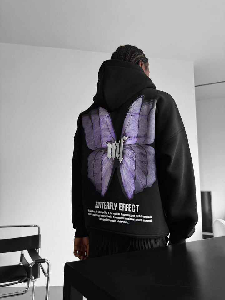 Oversize Butterfly Effect Hoodie - Black