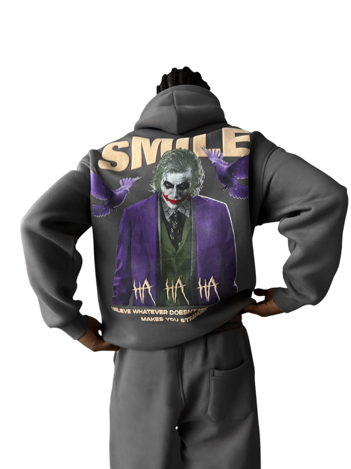 Oversize Smile Hoodie - Anthracite