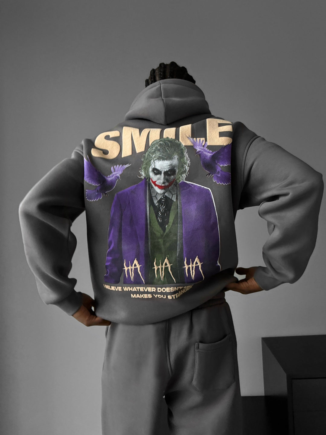 Oversize Smile Hoodie - Anthracite