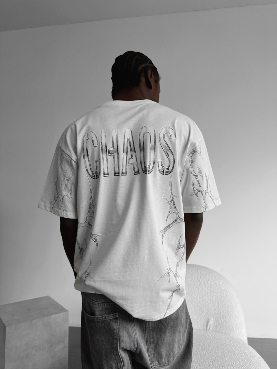 Oversize 'Chaos' T-Shirt - Ecru