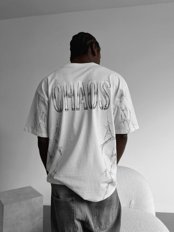 Oversize 'Chaos' T-Shirt - Ecru