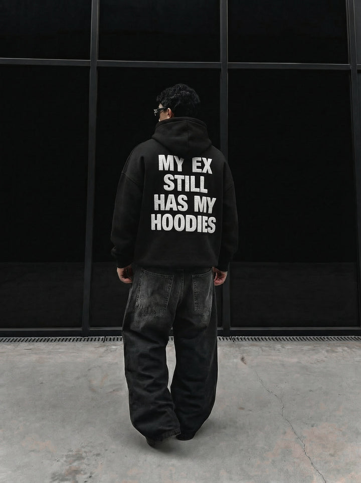 Oversize EX Part II Hoodie - Black and White