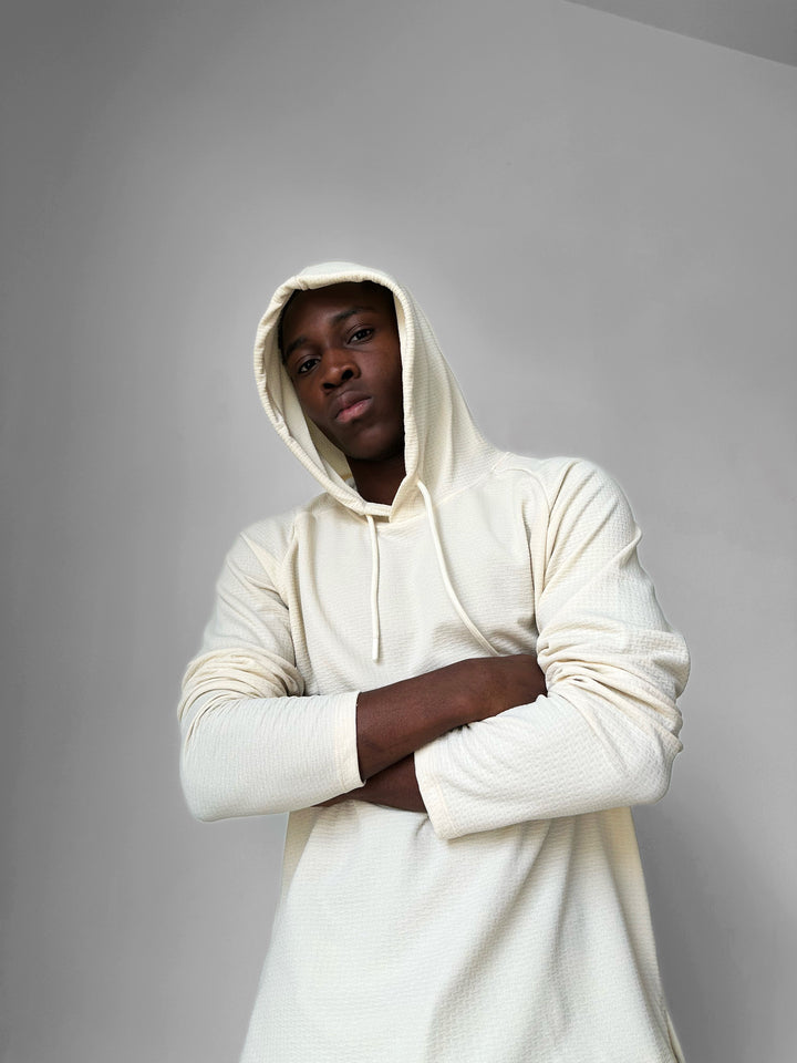 Loose Fit Thin Hoodie - Beige