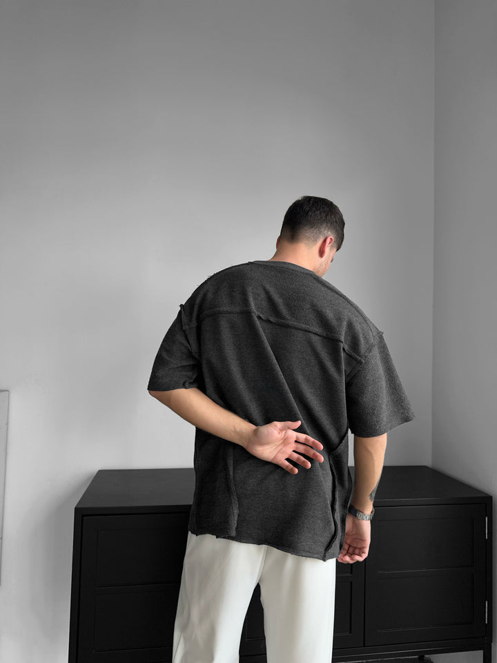 Oversize Seam Detail T-shirt - Anthracite