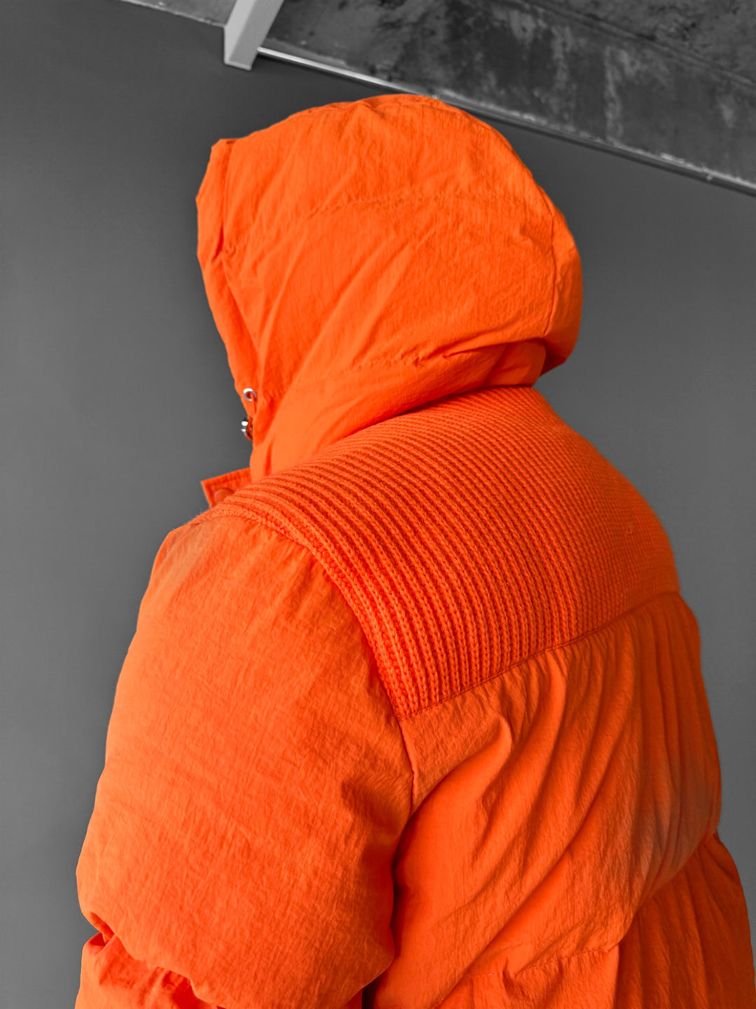 Oversize Puffer Mix Jacket - Orange