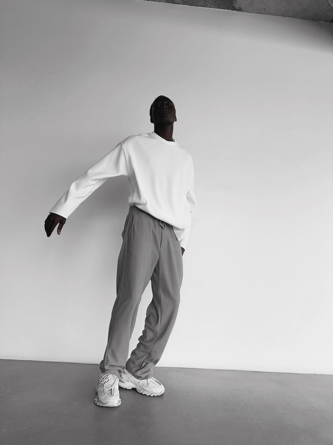 Oversize Cord Sweater - White