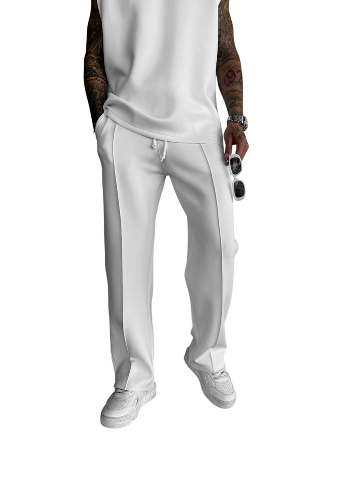 Loose Fit Diver Fabric Trousers - White
