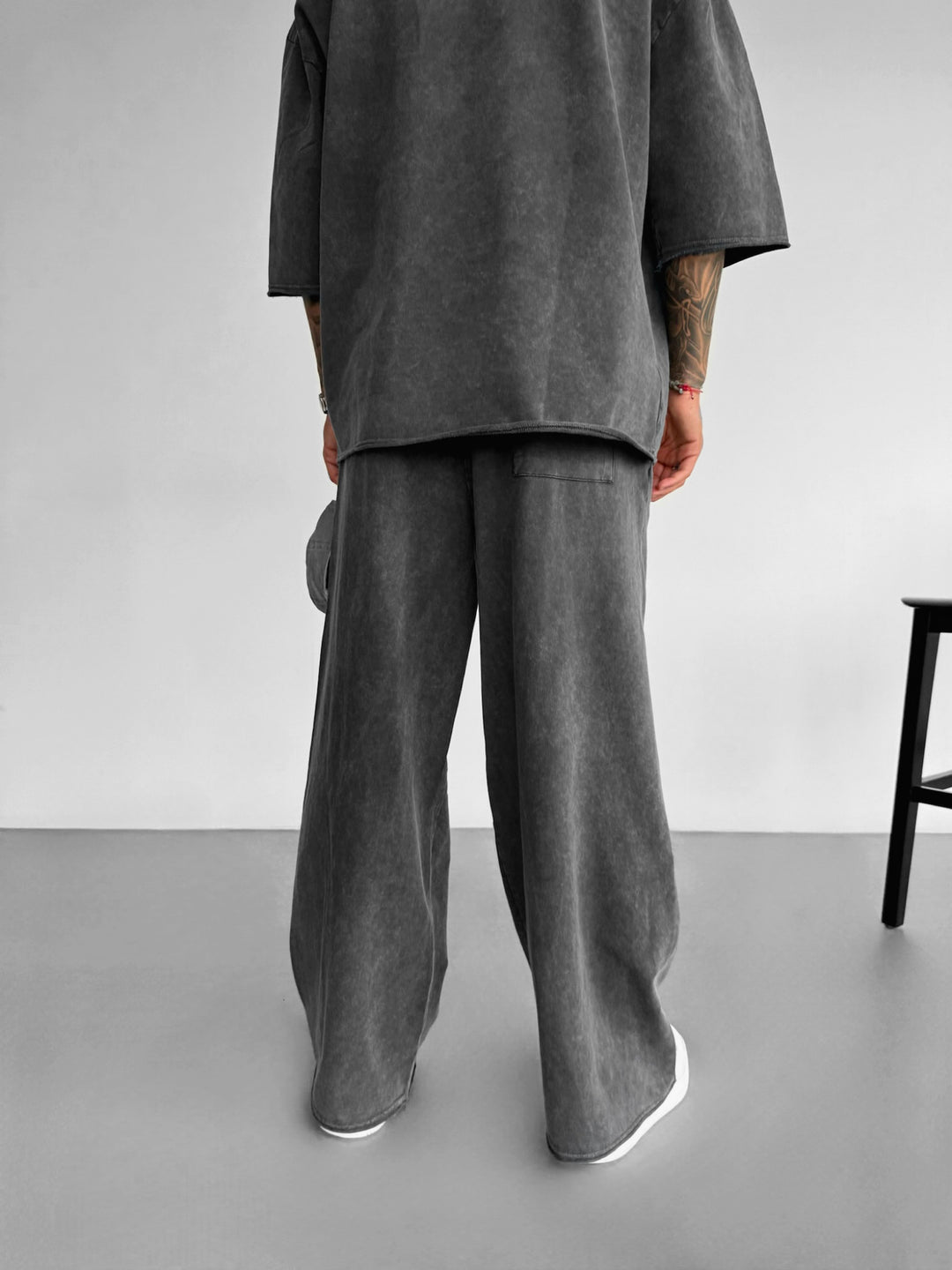 Loose Fit Washed Seam Trousers - Anthracite