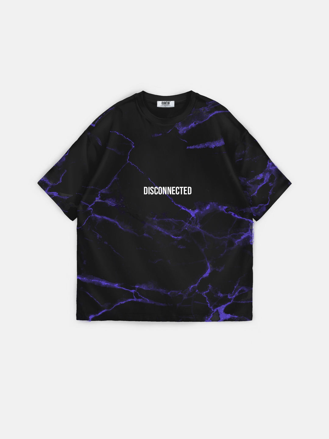 Oversize Disconnected T-shirt - Black and Lila