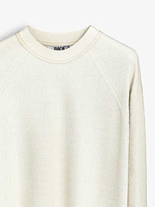 Slim Fit Knit Sweater - White