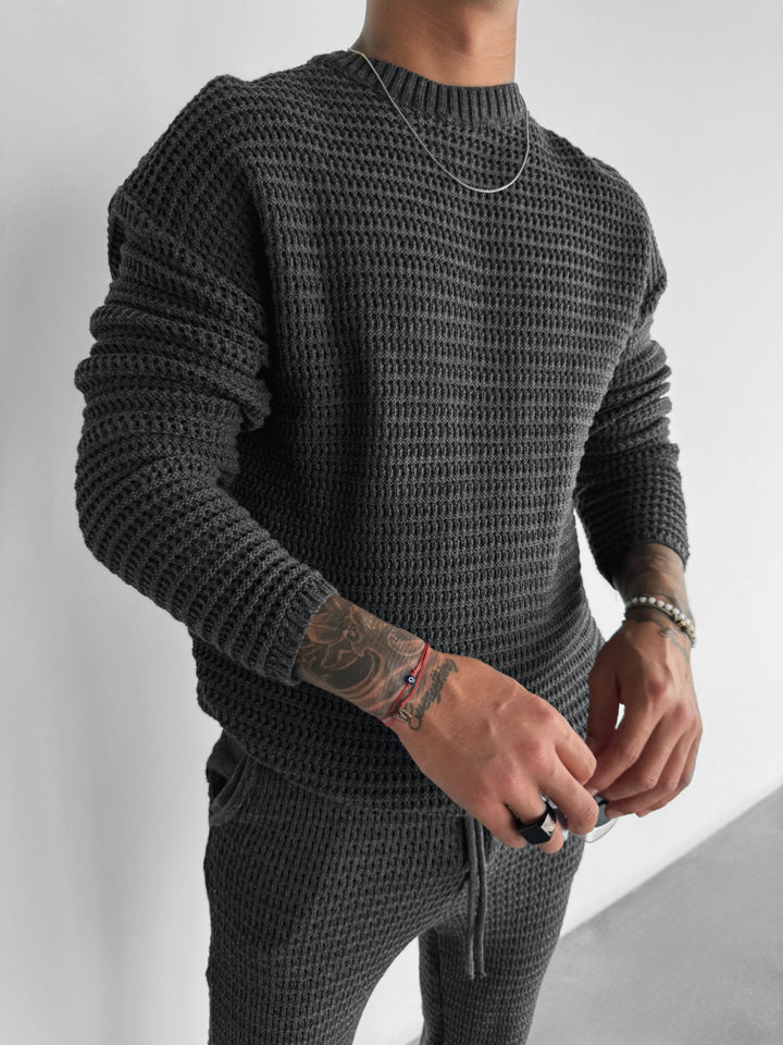 Oversize Knit Pullover- Anthracite