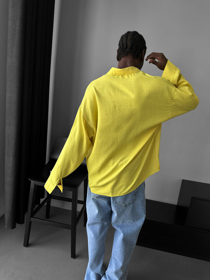 Oversize Linen Shirt - Yellow