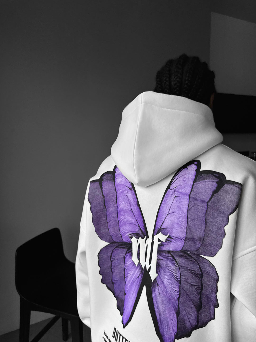 Oversize Butterfly Effect Hoodie - White