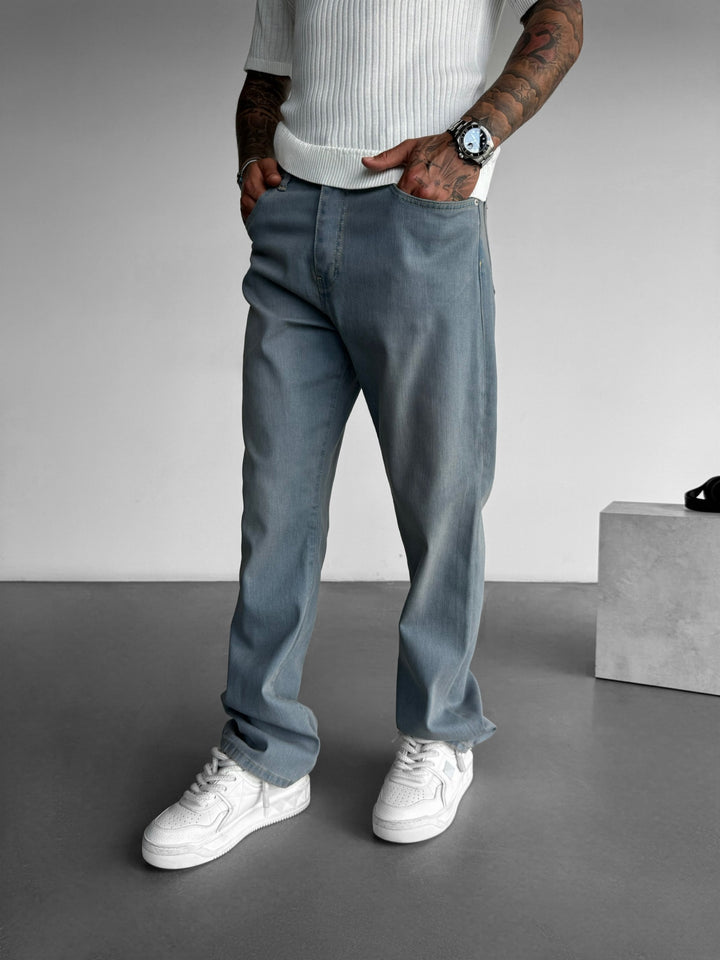 Baggy Washed Jeans - Blue