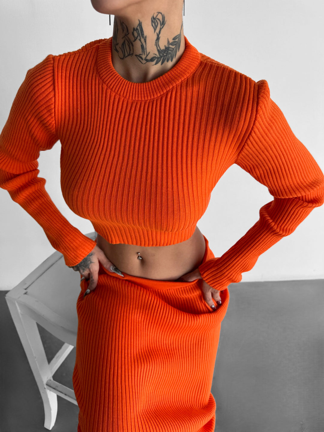 Knit Sweater - Orange