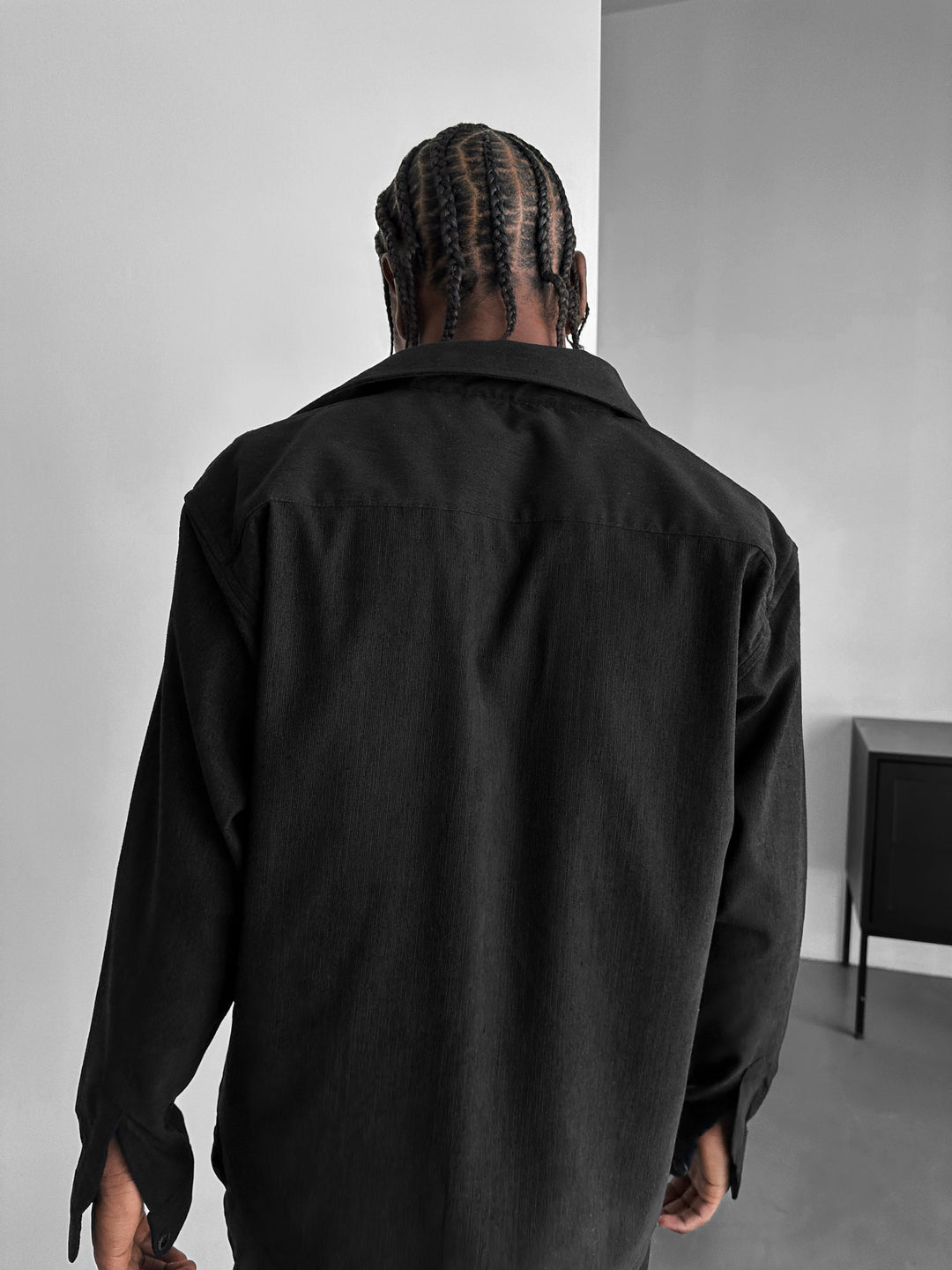 Oversize Velvet Shirt - Black
