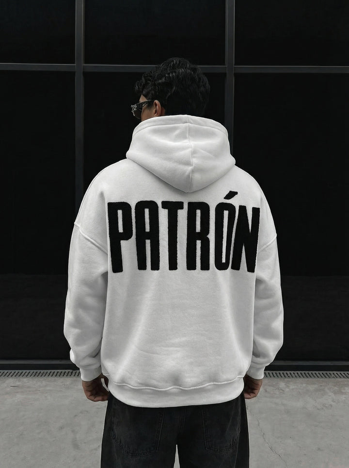 Oversize Detailed Patron Hoodie - Ecru