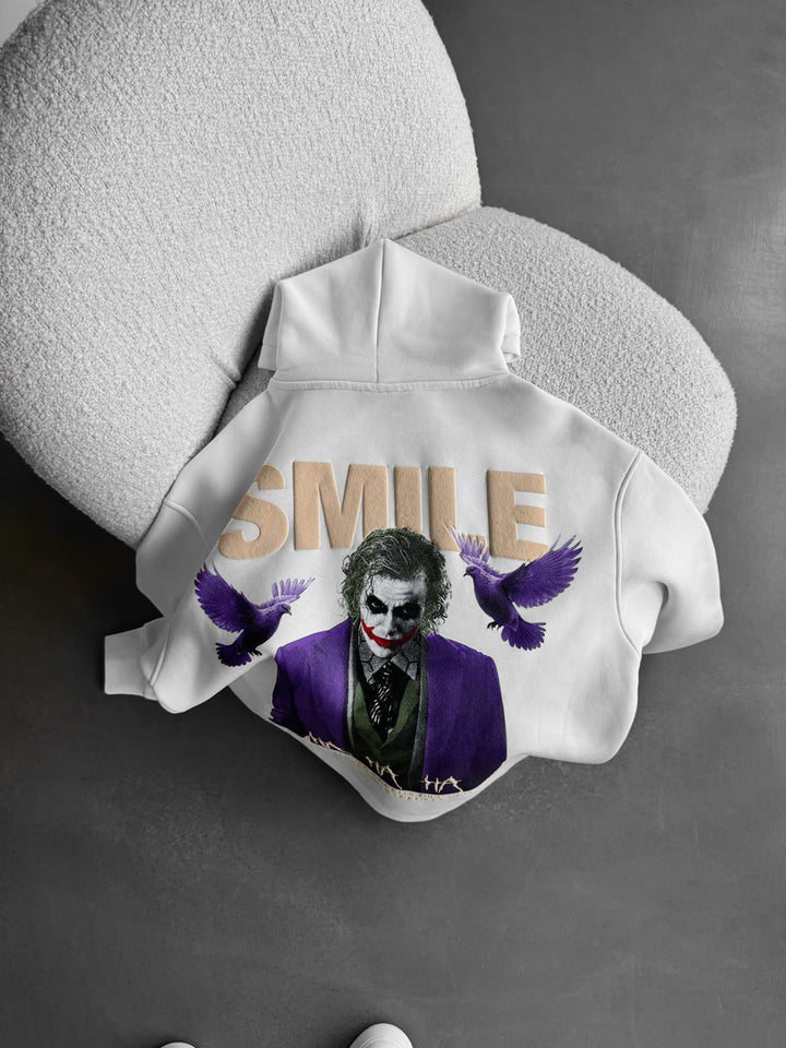 Oversize Smile Hoodie - Ecru