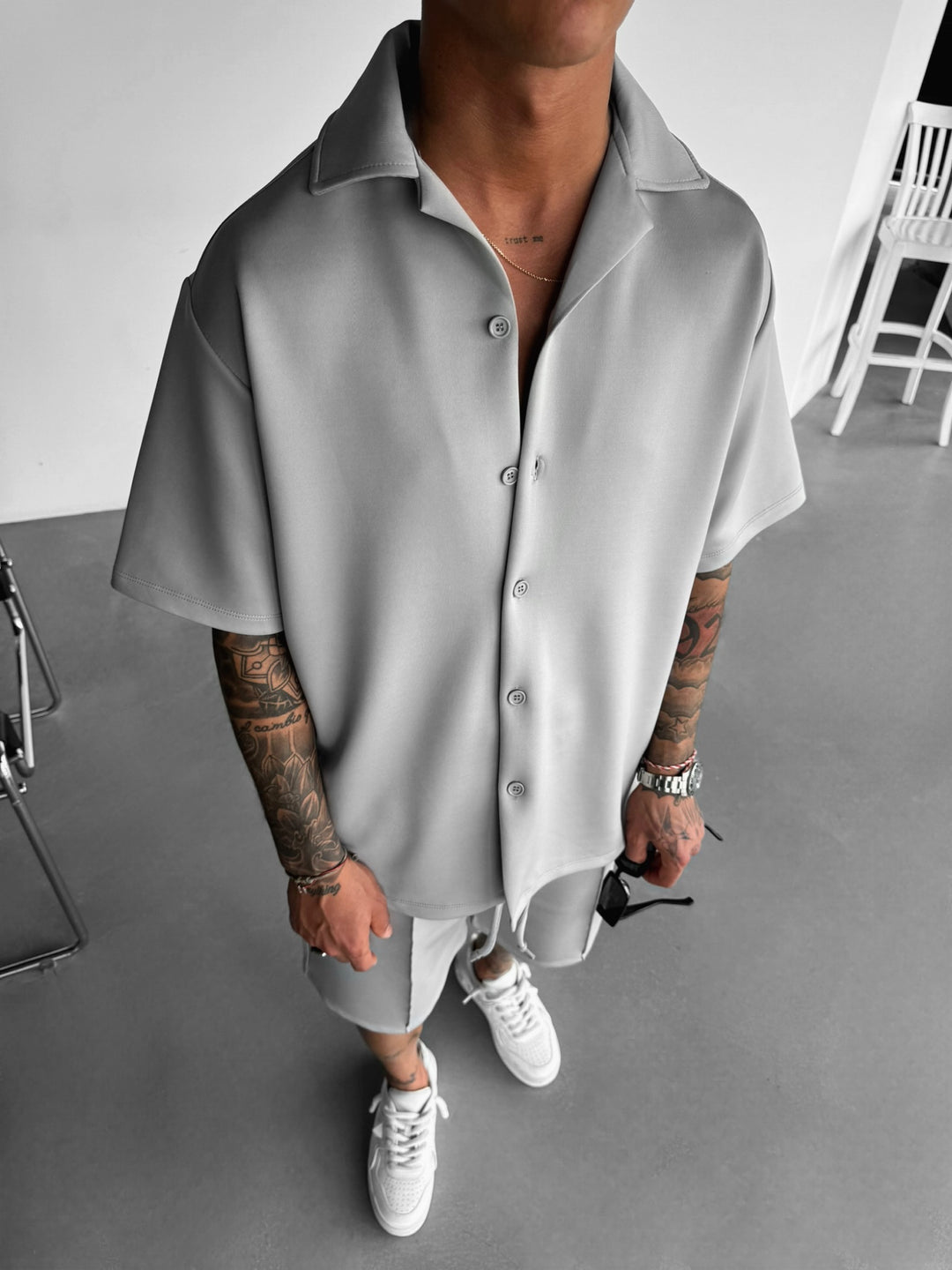 Oversize Diver Shirt - Grey