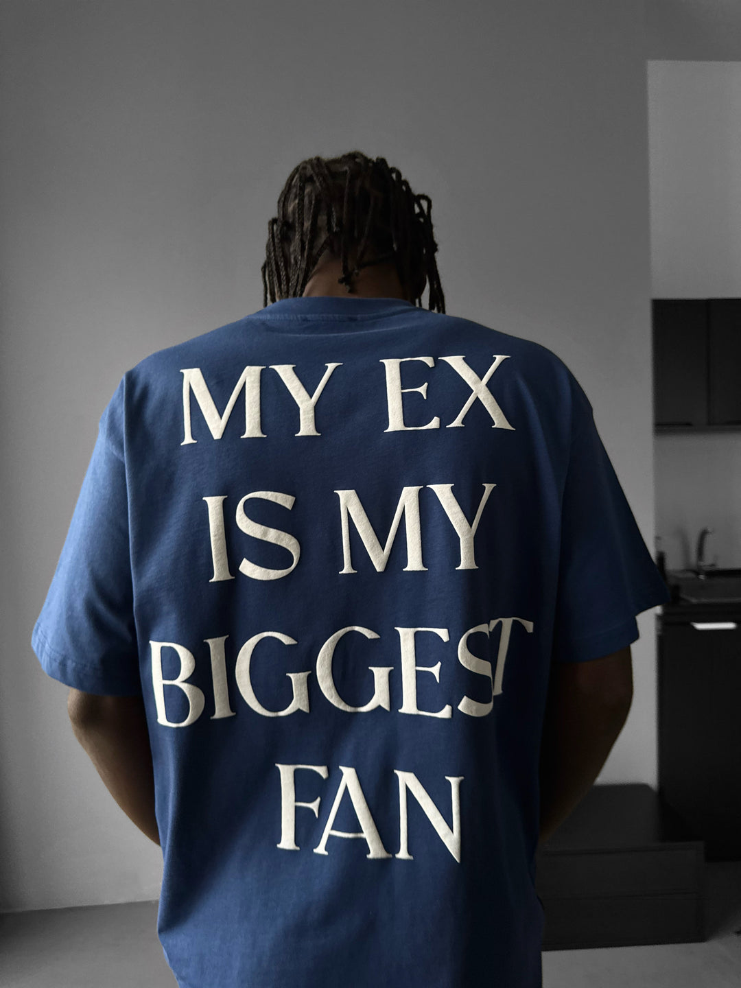 Oversize "EX" T-Shirt - Navy Peony