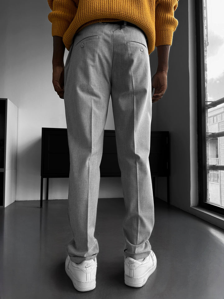 Comfort Pleated Trousers - Grey
