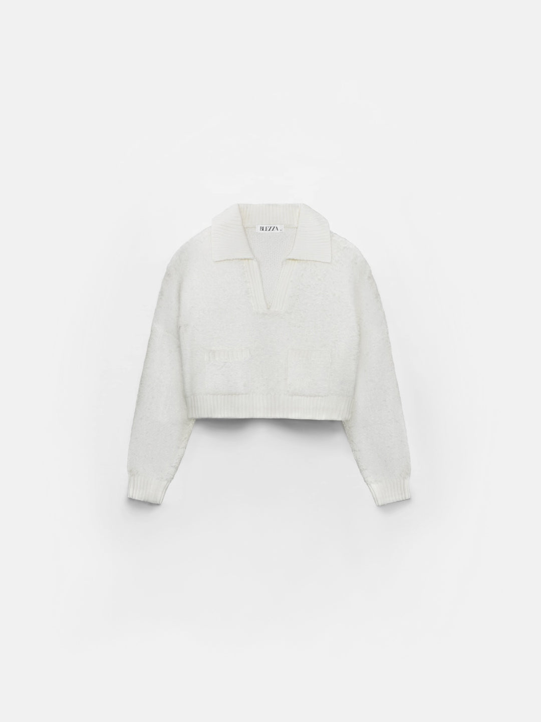 Plush Collar Sweater - White