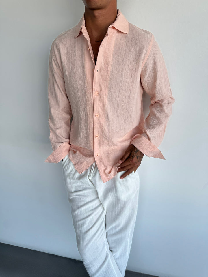 Regular Fit Pleated Shirt - Pouder