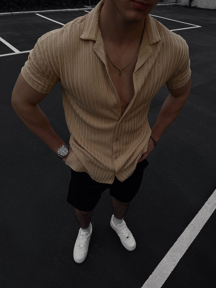 Oversize Structured Shirt - Almond Buff