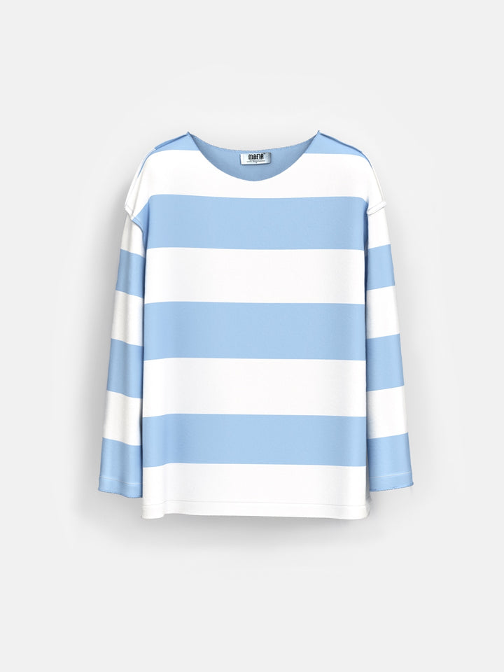 Oversize Strip Sweater - Babyblue