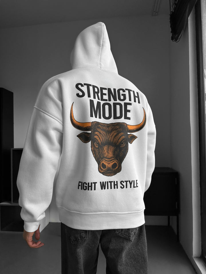 Oversize Strength Mode Hoodie - White