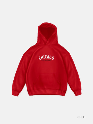 Oversize Chicago Hoodie - Red
