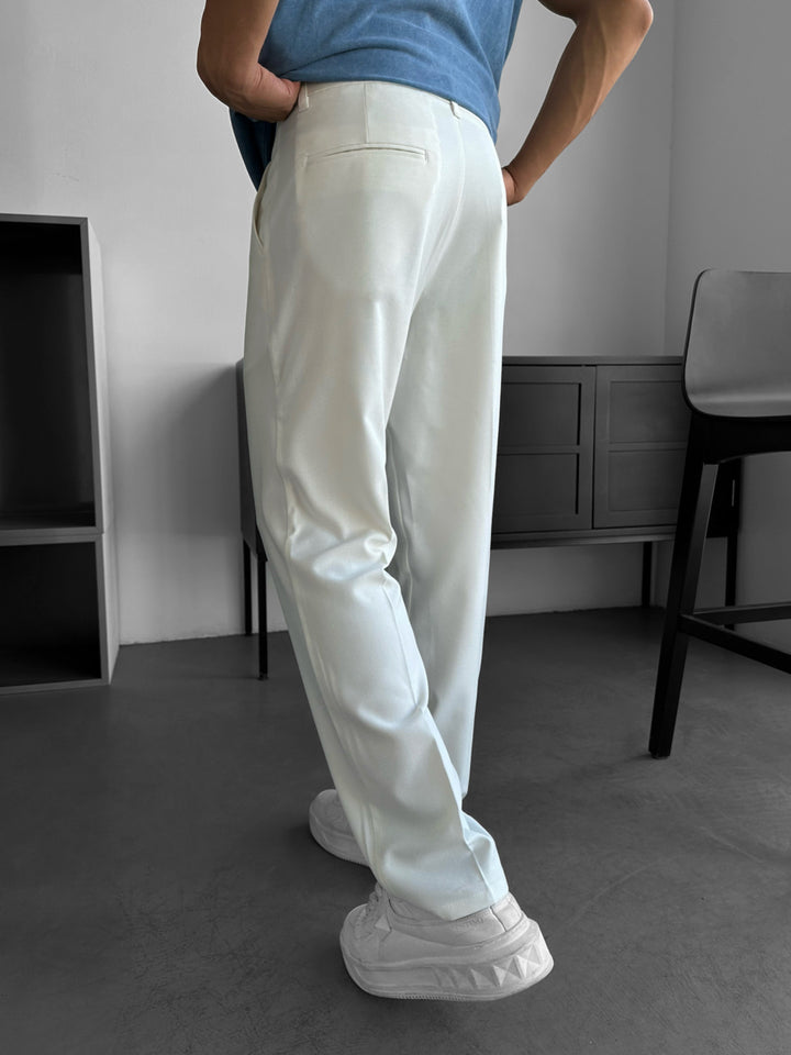 Relaxed Fit Trousers - Ecru