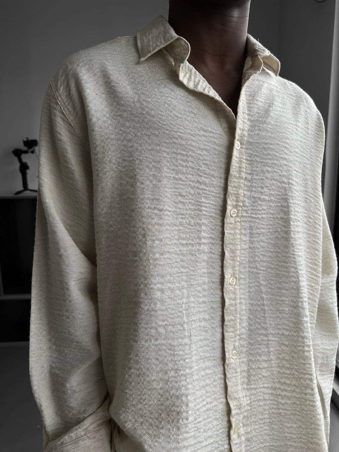 Oversize Muslin Long Sleeve Shirt - Cremé