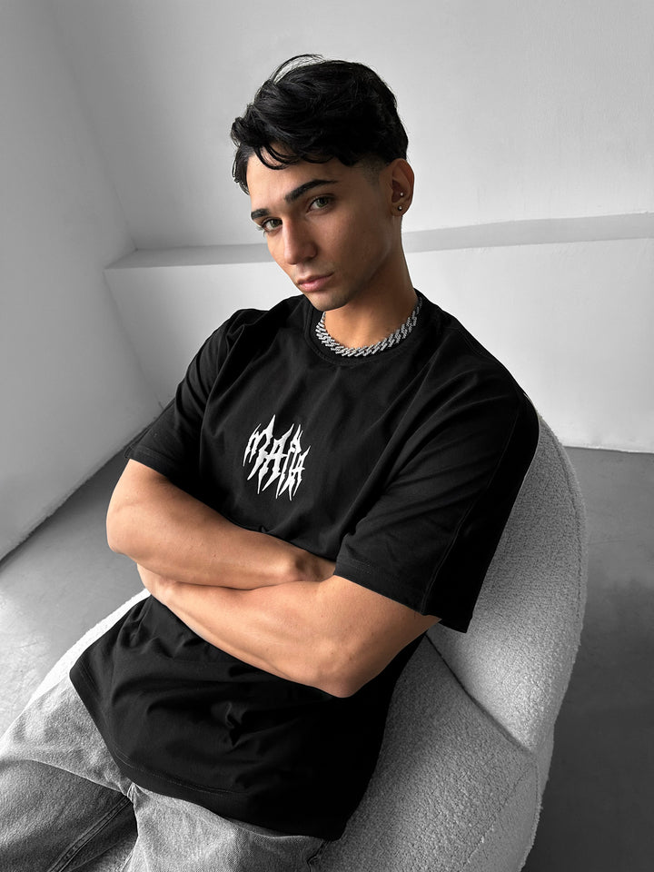 Oversize Mafia Tribal T-shirt - Black