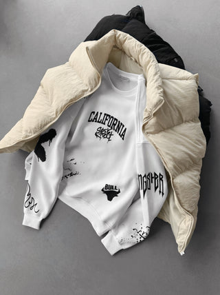 Oversize Graffity Sweater - White