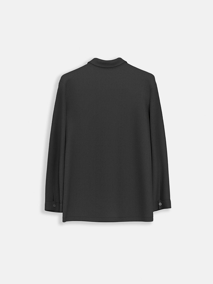 Oversize Pocket Cord Shirt - Black