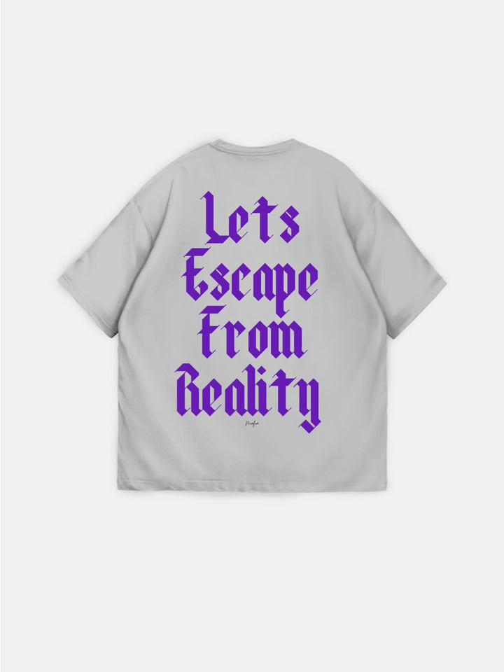 Oversize Let's Escape T-shirt - Grey