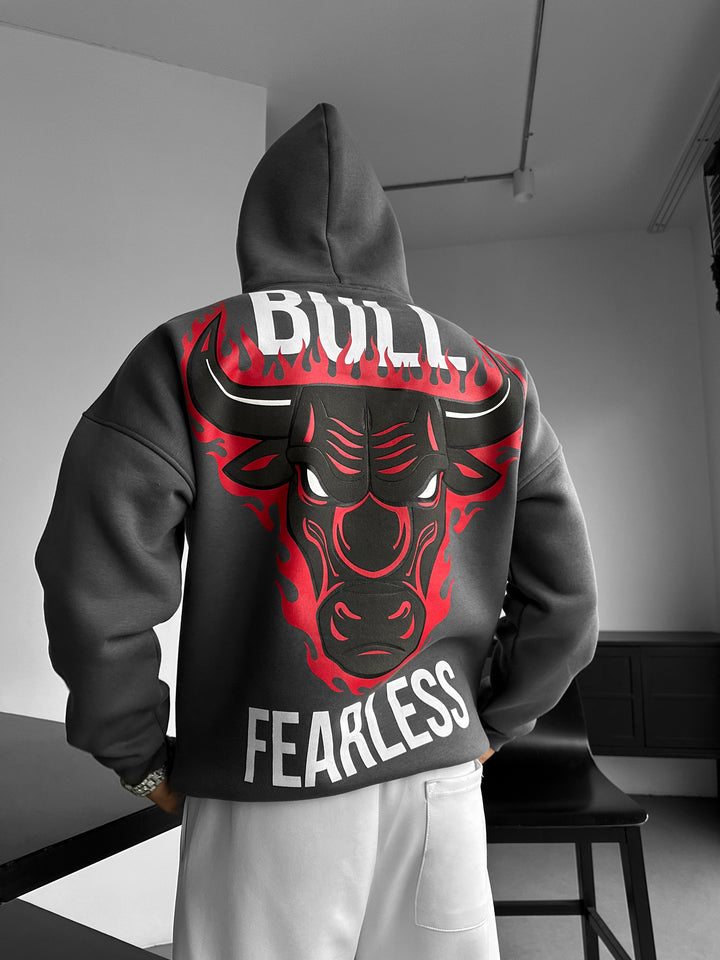 Oversize Bull Fearless Hoodie - Anthracite